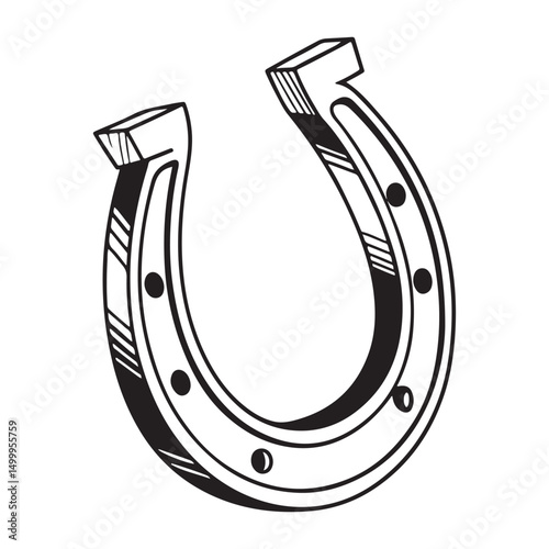  Realistic Horseshoe Outline Drawing