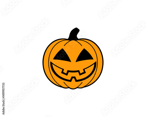 Smiling Halloween Pumpkin Clipart  Cute Jack-o'-Lantern Vector for Fall Decor, Party Invitations & Kids Crafts