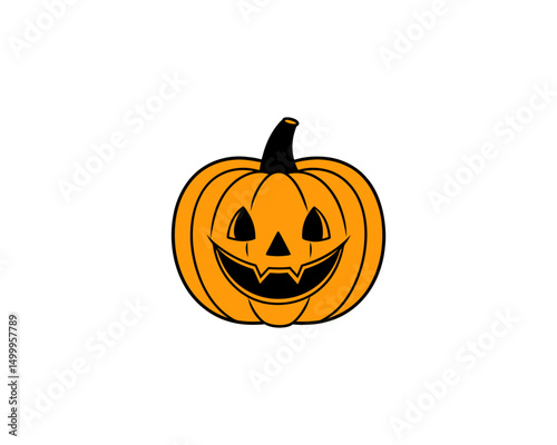 Smiling Halloween Pumpkin Clipart  Cute Jack-o'-Lantern Vector for Fall Decor, Party Invitations & Kids Crafts