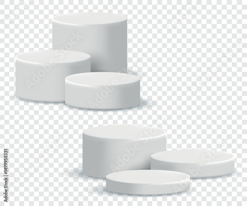 Podiums. Podium templates. Vector image of realistic platforms for any product