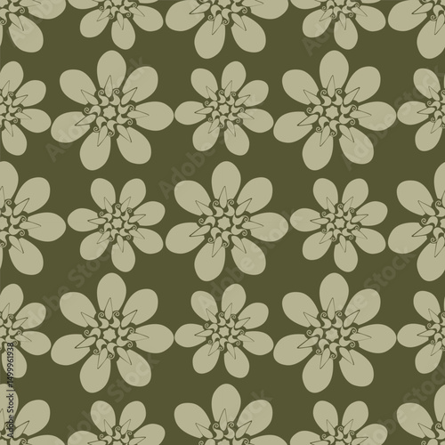 Seamless pattern with floral motifs. Vector illustration.	