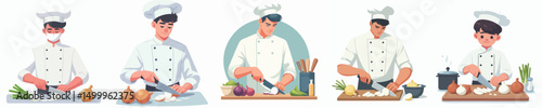 chef character vector slicing onion
