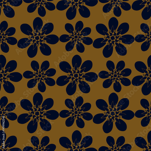 Seamless pattern with floral motifs. Vector illustration.	