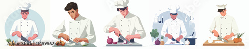 chef character vector slicing onion