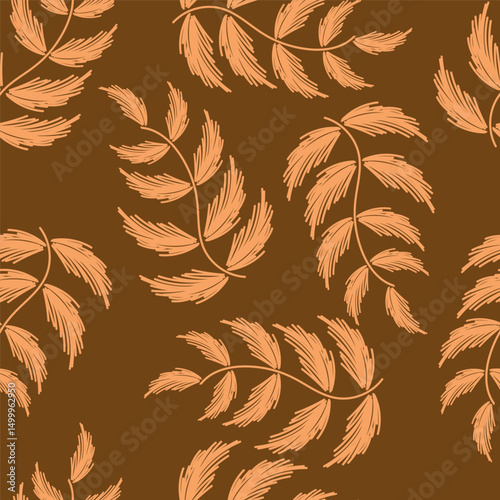 Digital textile design Beautiful leaf ethnic style colorful seamless floral hand made pattern ready for print