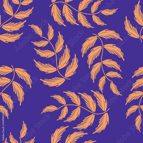 Digital textile design Beautiful leaf ethnic style colorful seamless floral hand made pattern ready for print