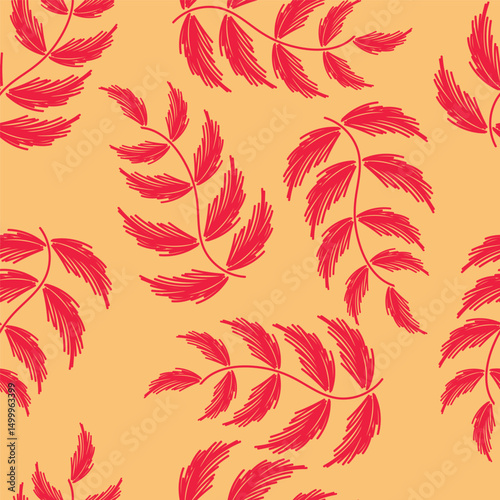 Digital textile design Beautiful leaf ethnic style colorful seamless floral hand made pattern ready for print
