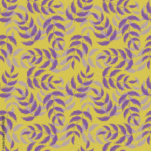 Digital textile design Beautiful leaf ethnic style colorful seamless floral hand made pattern ready for print