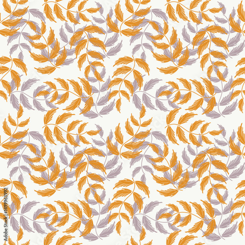 Seamless pattern with floral motifs. Vector illustration.	