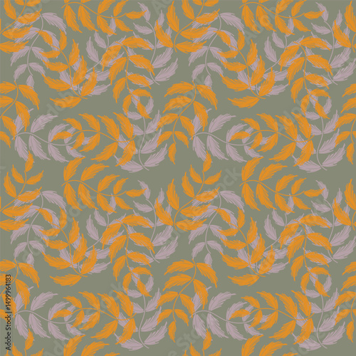 Seamless pattern with floral motifs. Vector illustration.	