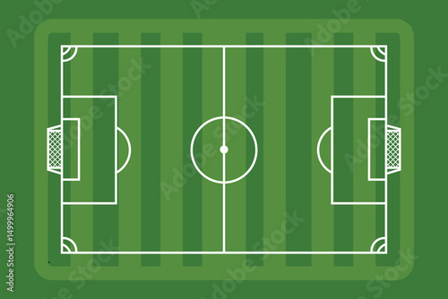 Soccer field and its markings green background