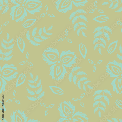 Digital textile design Beautiful ethnic style colorful seamless floral hand made pattern ready for print
