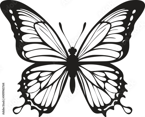 Butterflies silhouette vector illustration. Insect butterfly black silhouette winged gorgeous animal