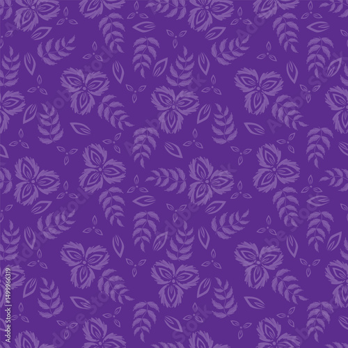 Seamless pattern with floral motifs. Vector illustration.	