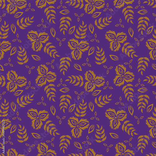 Seamless pattern with floral motifs. Vector illustration.	