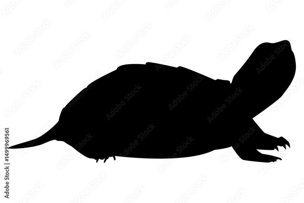 Obraz premium Turtle Silhouette Icon - Simple Flat Style Collection - Vector Illustration for Sticker, Logo, Symbol, Template, and Mockup - Isolated on White, EPS File