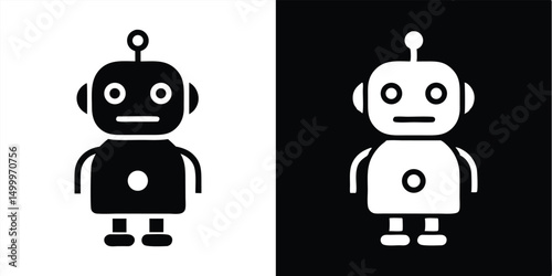 A fun vector set of cute cartoon animal and android robot characters with comic design