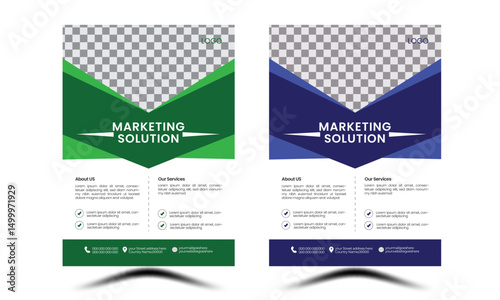 Flyer template layout design. marketing, business proposal, promotion, advertise, publication, cover page. new digital marketing flyer set. perfect for creative professional business. vector template