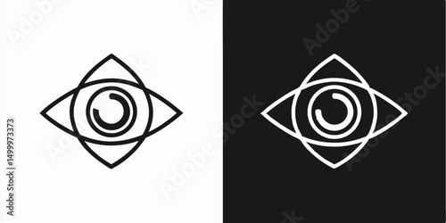 Black and white oil and water drop design, a symbolic eye vector illustration for vision and business