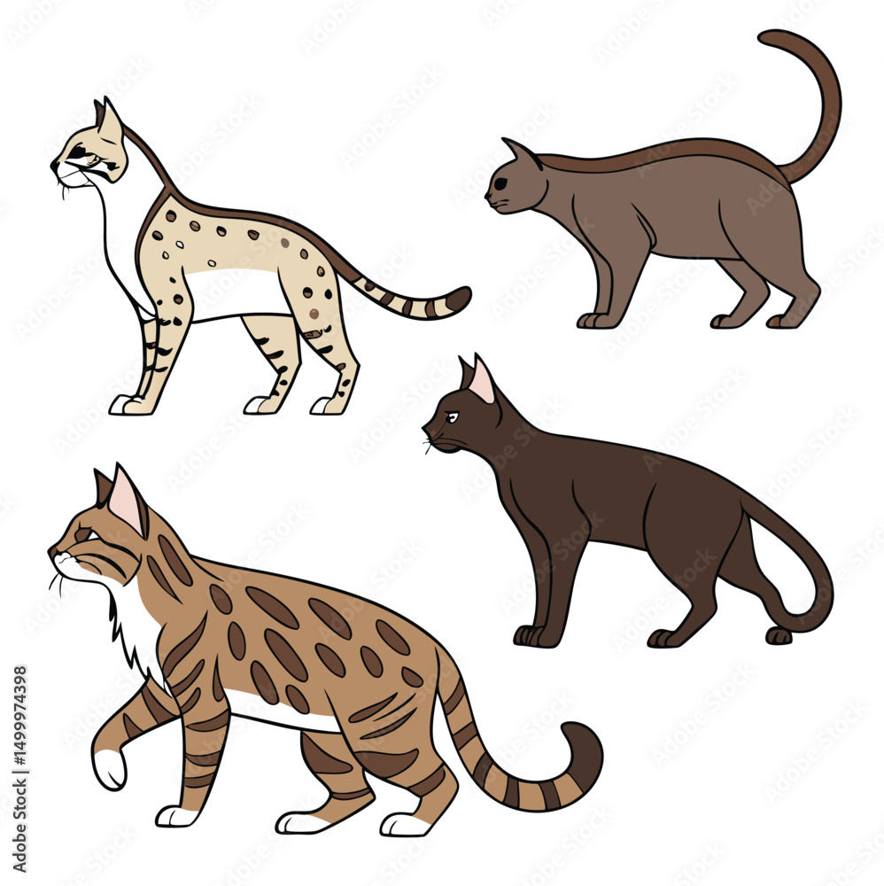 Fototapeta premium set of cartoon animals