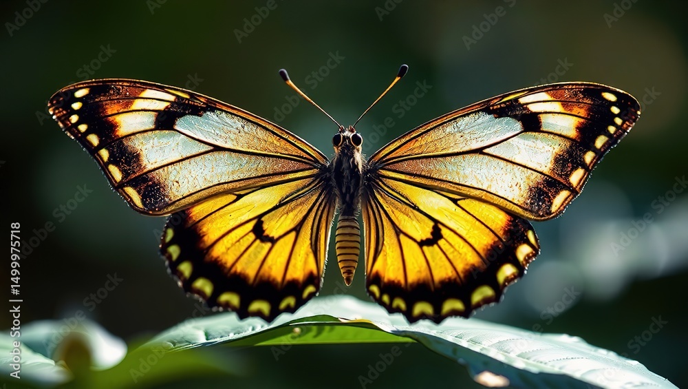 Fototapeta premium Exquisite Monarch Butterfly Close-up in High Definition