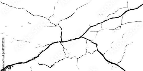 cracked ground, ground distress texture, damage texture, Black grunge effect on white background,  scratch texture, grunge texture for overlay design extra effect, 
