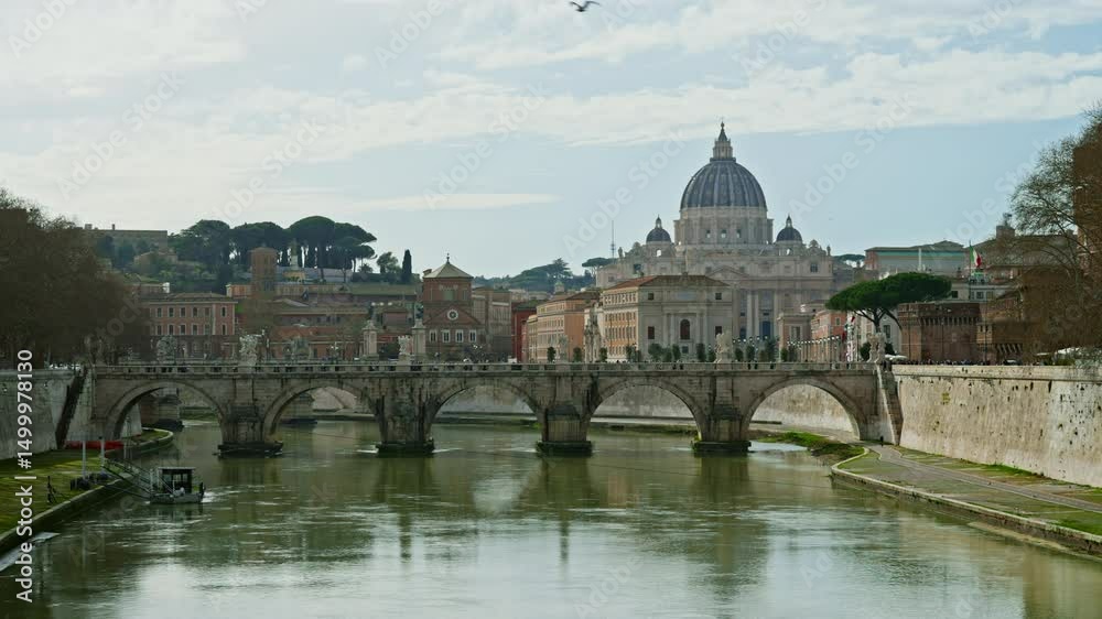 St. Peter's Basilica, Sant Angelo Bridge, Vatican, Rome, Italy St. Peter's Basilica, Sant Angelo Bridge, Vatican, Rome, Italy