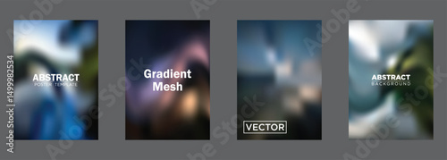 Abstract Gradient Mesh Backgrounds Vector Poster Templates
