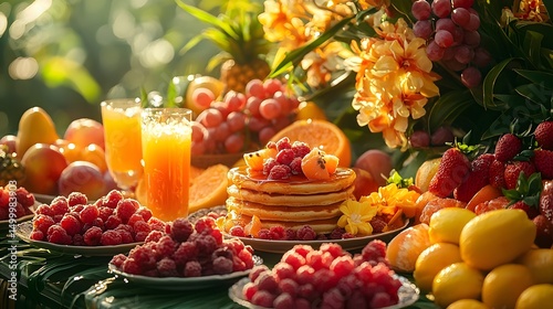 Wallpaper Mural Sweet pancakes with fruits Torontodigital.ca