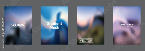 Abstract Gradient Mesh Backgrounds Vector Poster Templates
