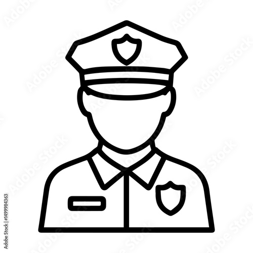 Policeman man icon on white background vector
Vector line profession icon