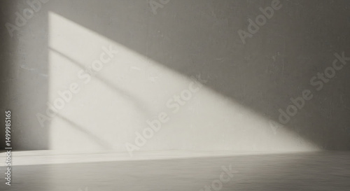 Minimalist interior showcasing subtle light and shadows on a textured wall
