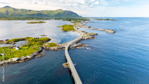 Wallpaper Mural Stunning aerial view of the picturesque Atlantic Road winding through Norways coastal landscape Torontodigital.ca