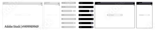 browser window Website mockup template with frames for PC, laptop, tablet, and mobile. Includes light, dark, and night modes. Vector illustration for UI and web design presentations.	