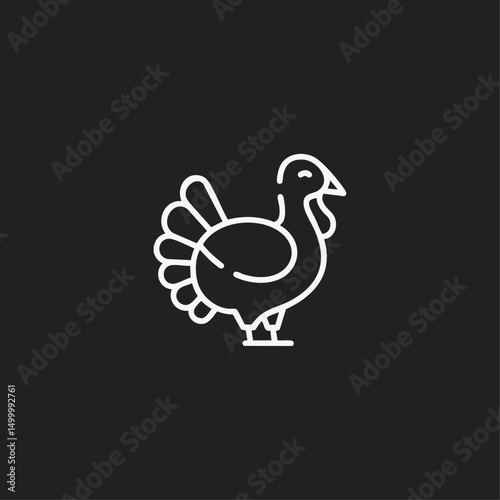 Turkey icon logo flat vector design