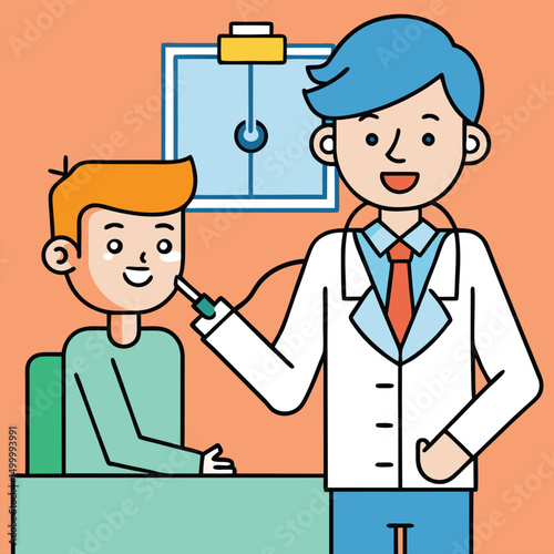 Doctor Examining a Child Patient. Medical Checkup and Healthcare