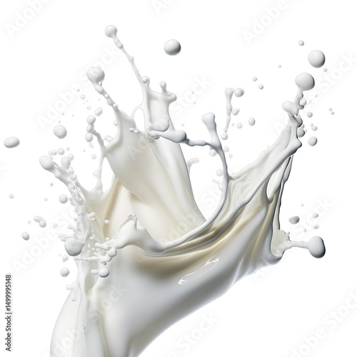 Realistic milk splash, isolated on white background