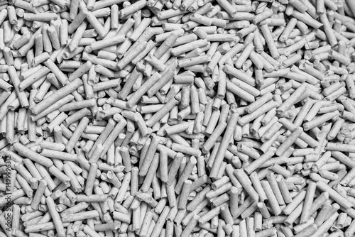 black and white used tofu cat litter