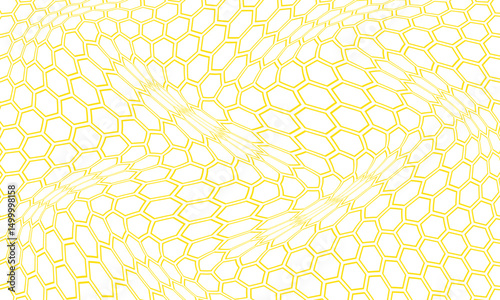 abstract simple yellow outline polygon wave pattern can be used background.