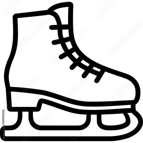 Minimalist ice skates outline icon