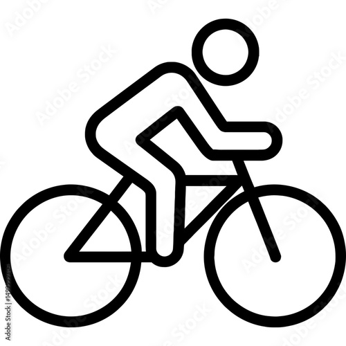 Minimalist bicycle and rider icon