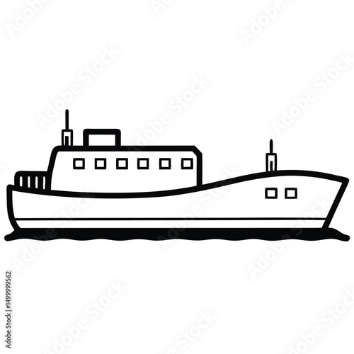 vector illustration of a ship