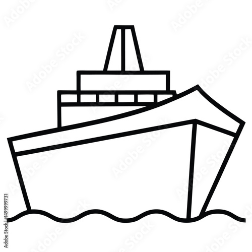 vector illustration of a a ship