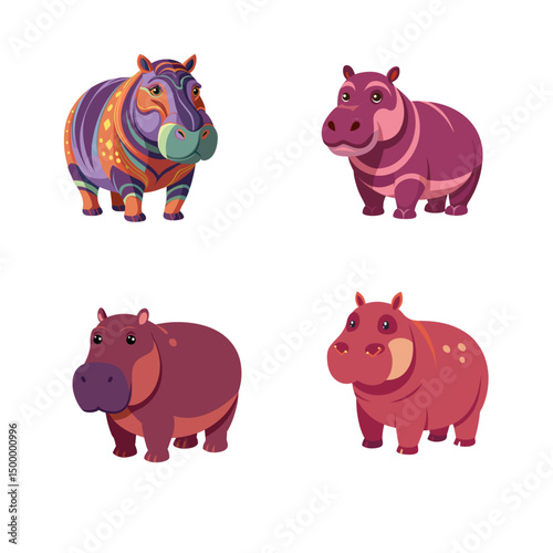 set of funny pigs