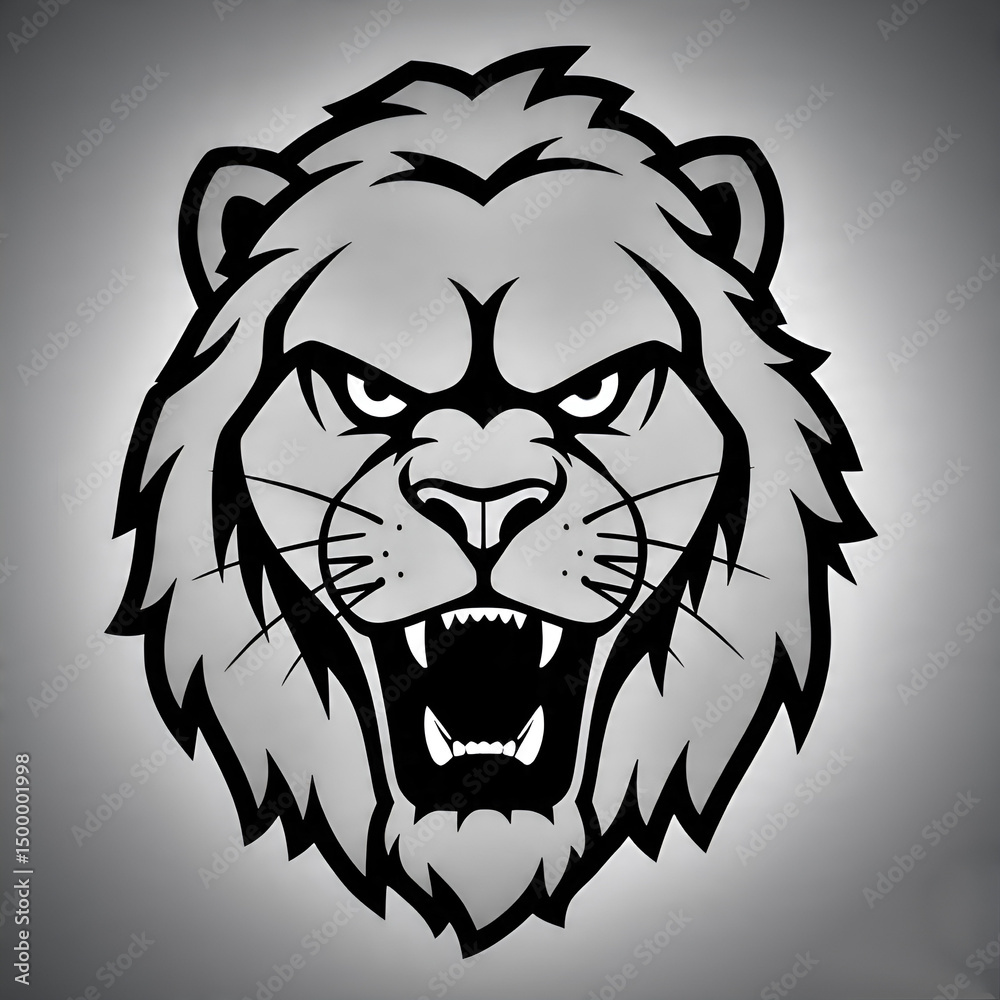 Fototapeta premium logo lion head vector illustration
