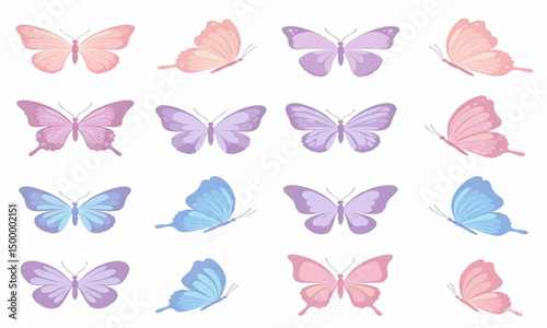 set of soft butterflies