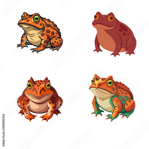 set of funny cartoon animals