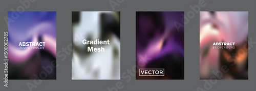 Abstract Gradient Mesh Backgrounds Vector Poster Templates
