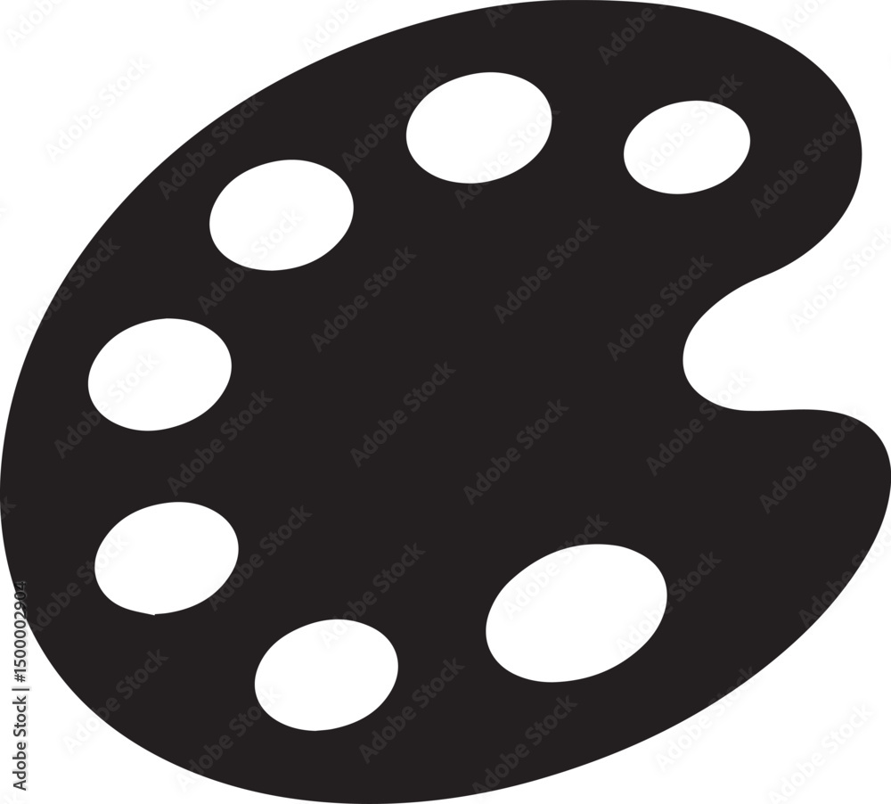 Fototapeta premium Palette Silhouette Vector | Creative Black Vector Art Illustration Vector Format