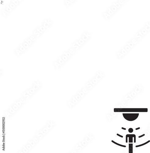 motion sensor black glyph icon vector isloated on a white background